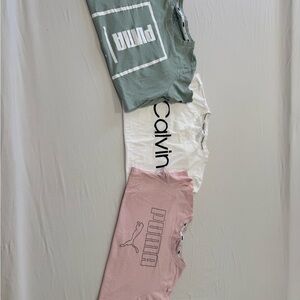 Puma Green and Pink Tees with Logo